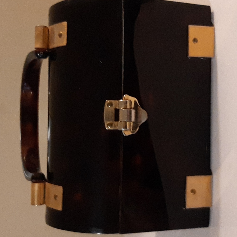 Vintage Crown LEWIS Tortoiseshell Box Purse